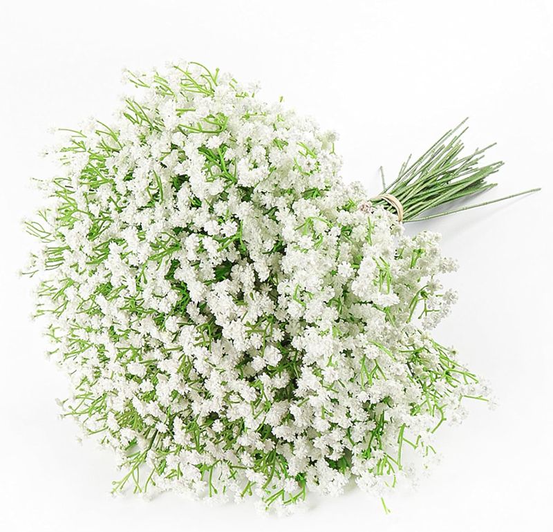 Photo 1 of DEEMEI 15 PCS Babys Breath Artificial Flowers Fake Babys Breath Flowers Artificial Bulk Pink Gypsophila Bouquets Real Touch Faux Flowers for Wedding Floral Arrangement Party Home Decoration
