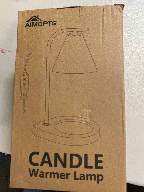 Photo 1 of Candle Warmer Lamp with Retro Wooden Base - Home Decor Wax Melt for Small and Large Jar Candles, Candle Heater Lamp with 2 Bulbs, Dimmer and Timer Function
