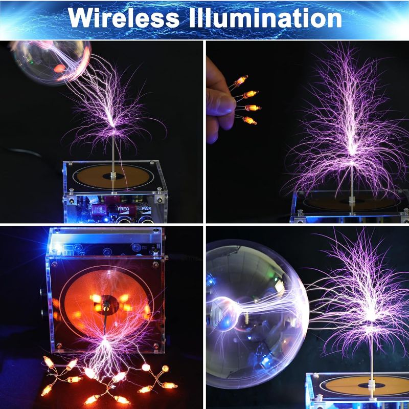 Photo 2 of Music Tesla Coil Wireless Transmission Experiment Arc Plasma Coil Desktop Toy Science Education kit Model TS102
