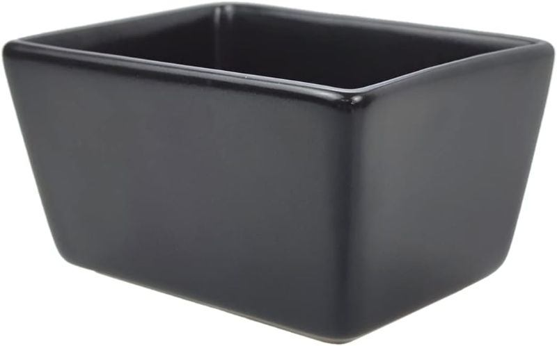 Photo 1 of Sizikato Matte Black Porcelain Sugar Packet Holder Tea Bag Bowl, 5 Oz
