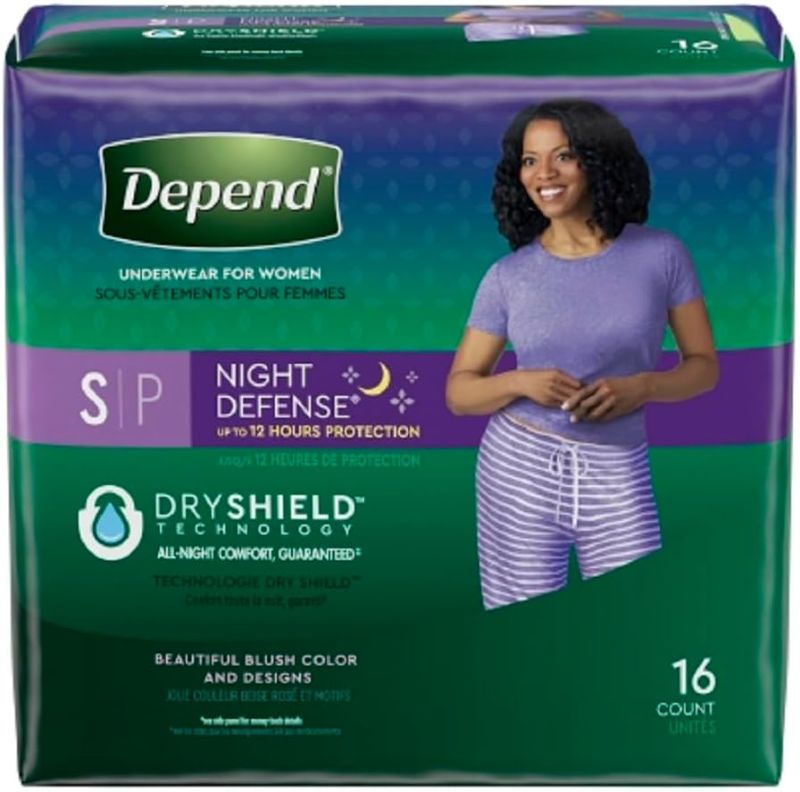 Photo 1 of Depend, Night Defense Incontinence Overnight Underwear for Women, 16 Count
