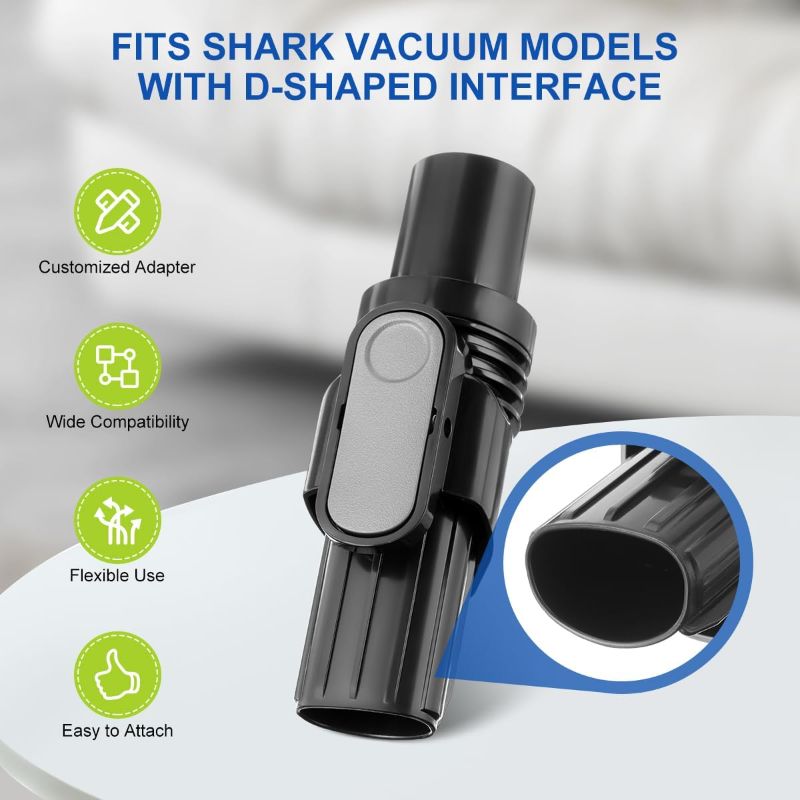 Photo 2 of LANMU Vacuum Attachments Accessories for Shark Codless Pet Stick Vacuum IX141 IZ462H IZ483H IZ363HT IZ361H IZ163H IZ362H, 1.25" Horse Hair Brush Attachment Adapter for D-Shaped Vacuum
