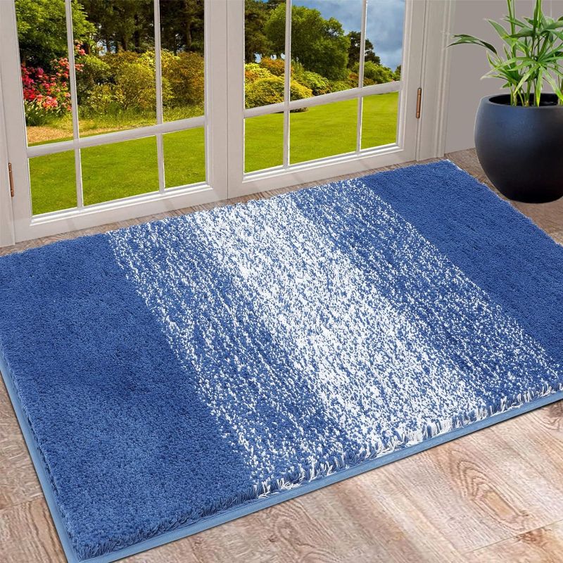 Photo 1 of Vaukki Indoor Doormat Entryway Door Rug, Non Slip Absorbent Mud Trapper Mats, Low-Profile Inside Floor Mats, Soft Machine Washable Small Rugs Door Carpet for Entryway (24''x36'', Navy)
