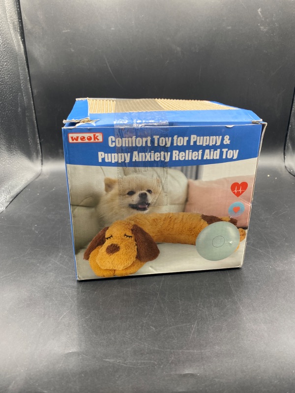 Photo 2 of Original Snuggle Puppy Heartbeat Stuffed Toy for Dogs. Pet Anxiety Relief and Calming Aid, Comfort Toy for Behavioral Training in Biscuit
