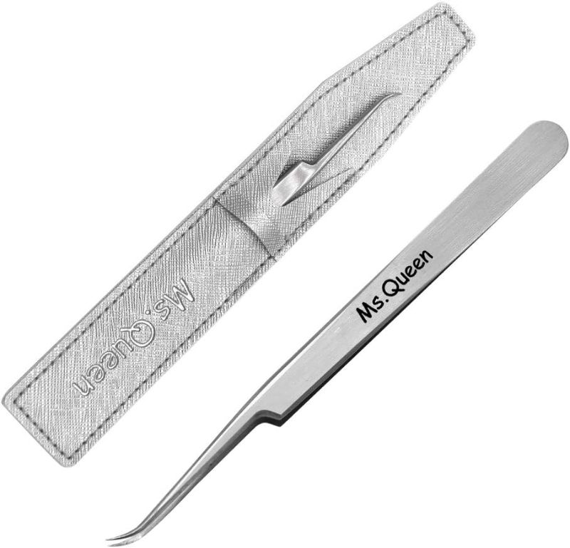 Photo 1 of Eyelash Extension Tweezers,Professional Curved Pointed Isolation Tweezers for Classic Individual Volume Mink Lash Extensions set of 2
