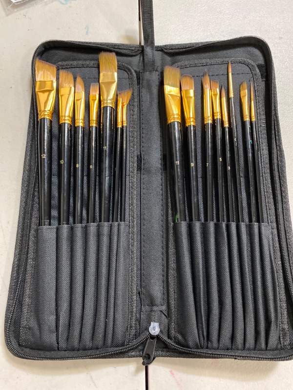 Photo 2 of Artist Paint Brushes 18 Pieces - for Acrylic Oil Watercolor Gouache and Face Painting - for Artists Beginners
