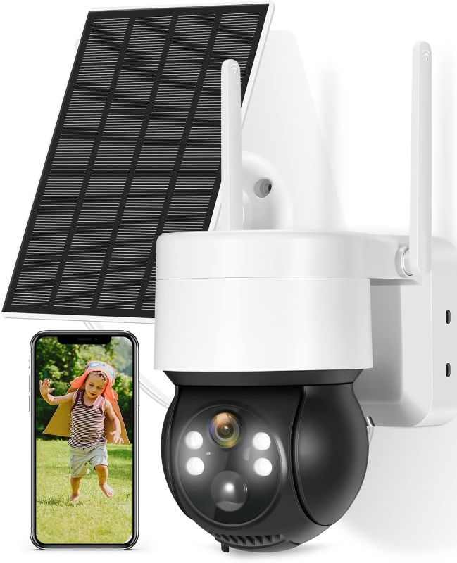 Photo 1 of Outdoor Security Camera, 2K/3MP Night Vision Security Cameras Wireless Outdoor with PIR Motion Sensor IP66 Waterproof Solar Camera Security Outdoor(Black)
