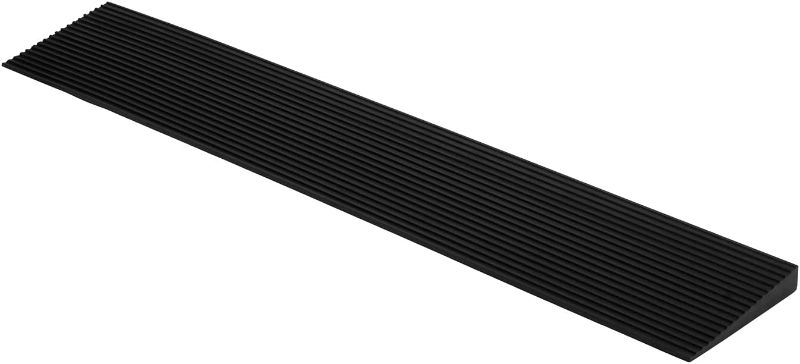 Photo 1 of 1.2'' Rise Solid Rubber Wheelchair Ramp,Threshold Ramp Used for Thresholds,Doorways and Bathroom (High:1.2 Inch(Pack of 1)) Black
