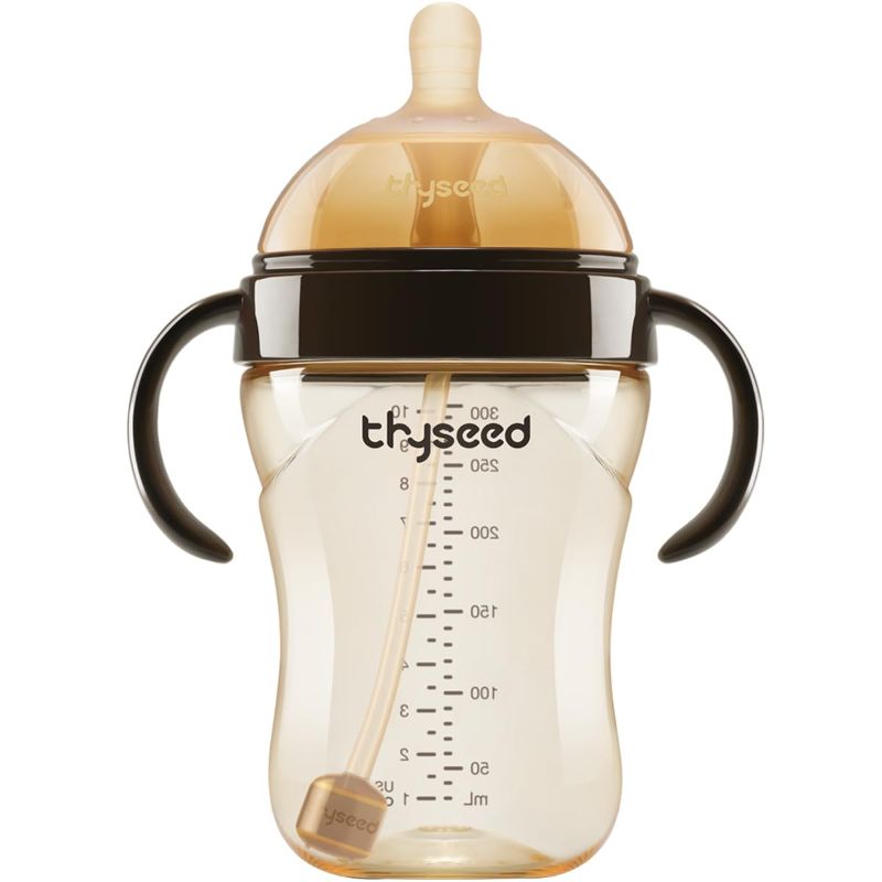 Photo 1 of PPSU Weaning Bottle for Breastfed Baby Who Refuses Bottle Toddler Breastlike Breastfeeding Transition Bottle That Looks Like A Breast with Silicone Weighted Straw 10oz/300mL 7-10 Months 1 Pack
