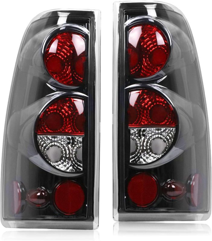 Photo 1 of Nakuuly Tail Light Black Compatible With 1999-2006 Chevy Silverado 1500 2500 3500 2007 Classic, 1999-2002 GMC Sierra 1500 2500 3500 Driver and Passenger Side Taillights without Bulb
