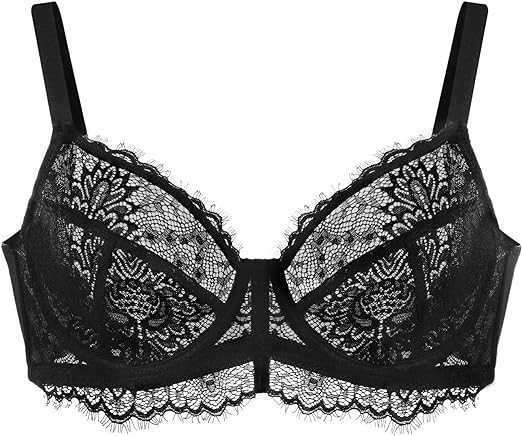 Photo 1 of 40DDD - HSIA Minimizer Bra for Women - Plus Size Bra with Underwire Woman's Full Coverage Lace Bra Unlined Non Padded Bra
