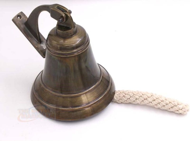 Photo 1 of 6" Solid Brass Bell Quality Marine Wall Mounted Ship Old Antique Finished Hanging Bell Perfect for Outdoor, School, Bar, Reception, Last Order & Church by The Metal Magician
