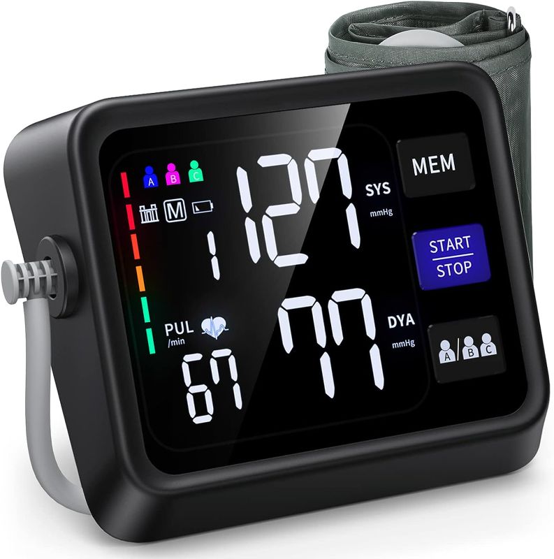 Photo 1 of Automatic Blood Pressure Monitor Upper Arm with Large Backlit Display, Accurate Digital BP Monitor with Adjustable Cuff 8.7"-16.5", 3x199 Sets Memory, Include Batteries and Type C Cable
