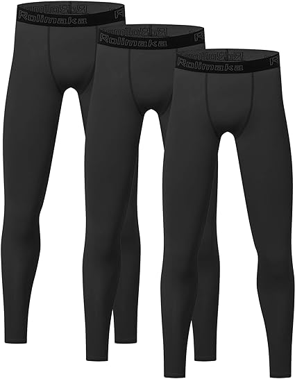 Photo 1 of (S) 3 Pack Youth Boys' Compression Leggings Tights Athletic Pants Sports Base Layer for Kids Cold Gear-small
