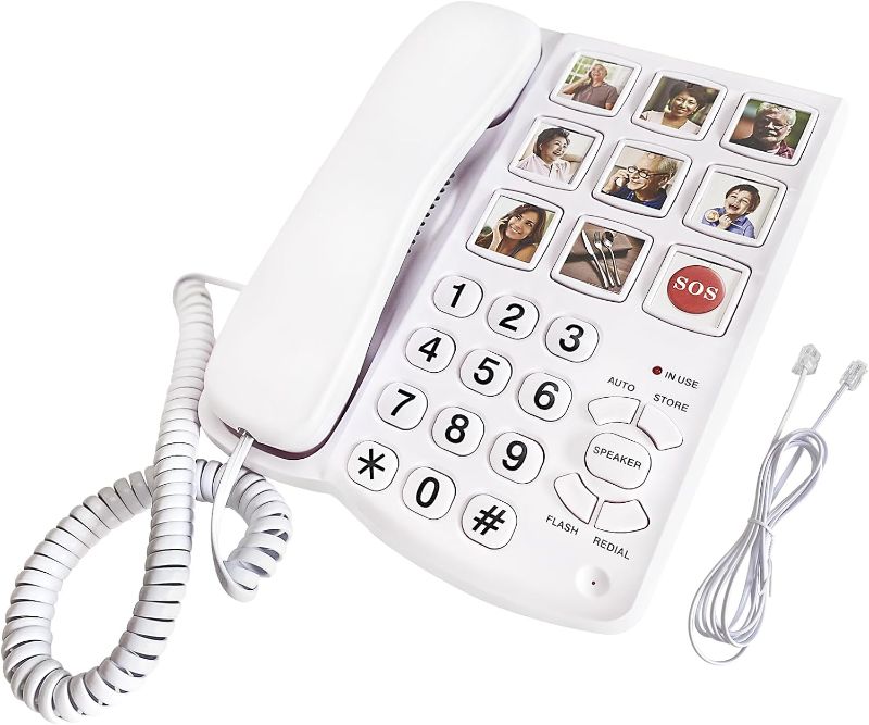 Photo 1 of It can Edit 9 one Touch Memory Speed Dialing and Images, Elderly Image Phone, Phone for Patients with Alzheimer's Disease and Enlarged Phone for Patients with Hearing Impairment
