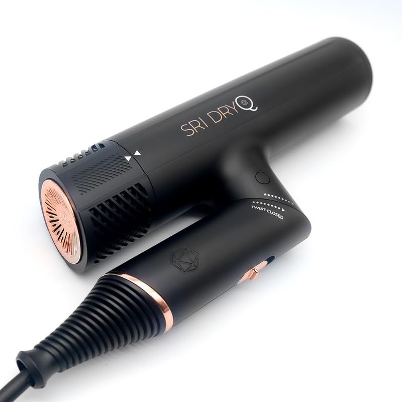 Photo 1 of Skin Research Institute DryQ “Smart” Hair Dryer - Super Lightweight, Foldable - Powerful, Quiet Motor - Infrared and Ionic Technology - 3 Magnetic Attachments - Heat Control with Locking Switch

