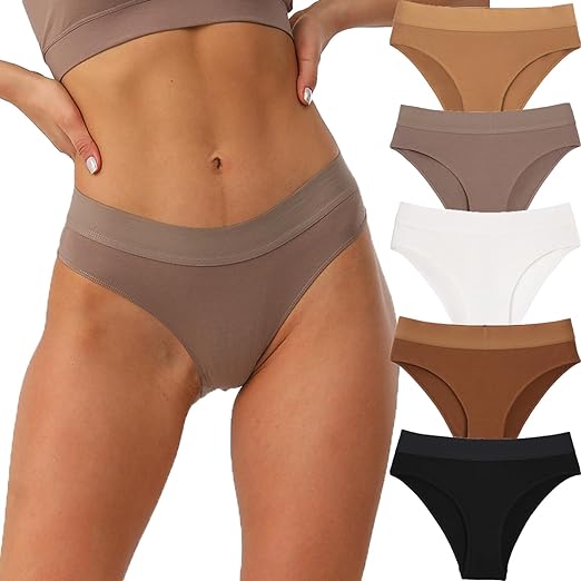 Photo 1 of (M) VISSAY Cotton Underwear for Women Bikini Panties Breathable Underwear Invisible Hipster Panties Women briefs- size medium
