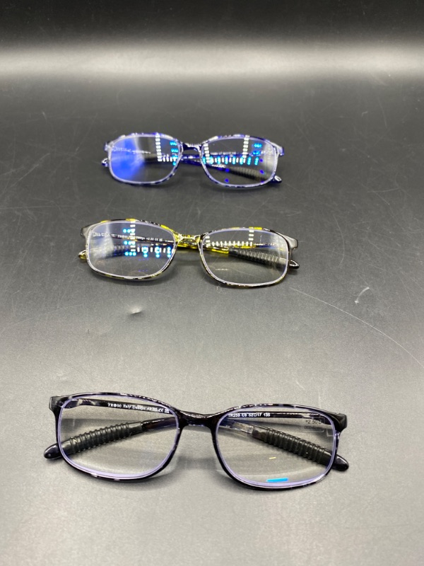 Photo 2 of DOOViC Computer Reading Glasses 4 Pack Blue Light Blocking Glasses Anti Eyestrain Flexible Lightweight Readers for Women Men( 1 +2.00, 2  +2.50)
