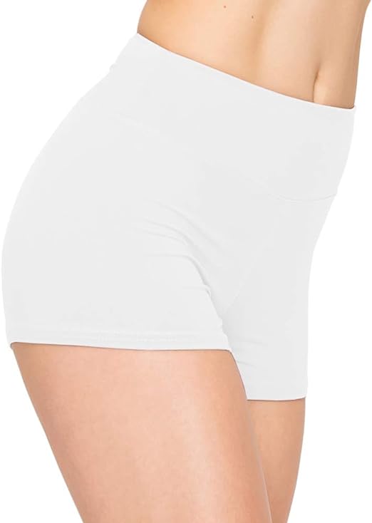 Photo 1 of (2XXL) ALWAYS Women Workout Yoga Shorts - Premium Soft Solid Stretch Cheerleader Running Dance Volleyball Short Pants
