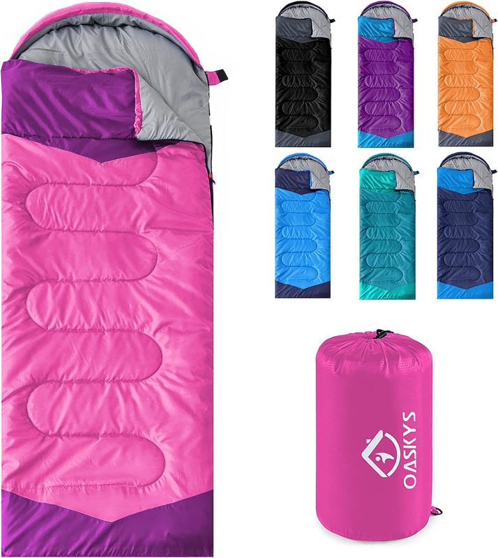 Photo 1 of Camping Sleeping Bag - 3 Season Warm & Cool Weather - Summer Spring Fall Lightweight Waterproof for Adults Kids - Camping Gear Equipment, Traveling, and Outdoors
