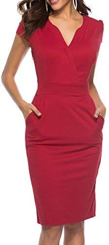 Photo 1 of (M) CEASIKERY Women's Business Retro Cocktail Pencil Wear to Work Office Casual Dress
