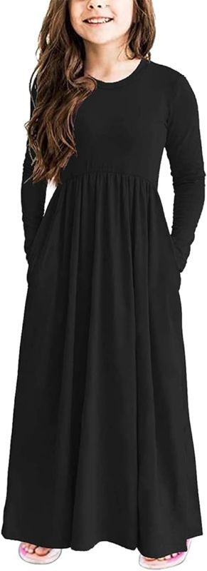 Photo 1 of Size 6 21KIDS Girls Maxi Dress Kids Solid Long Sleeve Casual Dresses with Pockets for Girls 
