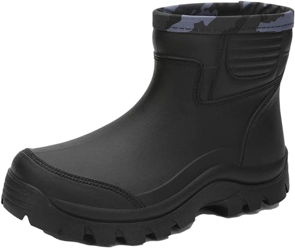 Photo 1 of Enelauge Men's Waterproof Rain Short Boots Shoes Nonslip Rubber Rain Footwear size 9.5
