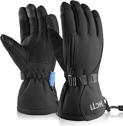 Photo 1 of (L) MCTi Waterproof Mens Ski Gloves Winter Warm 3M Thinsulate Snowboard Snowmobile Cold Weather Gloves- LARGE
