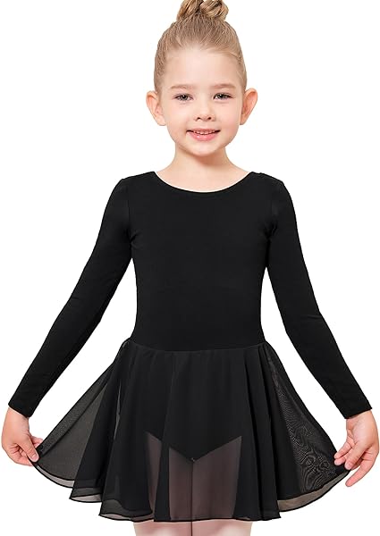 Photo 1 of (2T) Stelle Ballet Leotards for Girls Long Sleeve Toddler Dance Leotard Outfits with Skirt Classic(Little/Big Kid)
