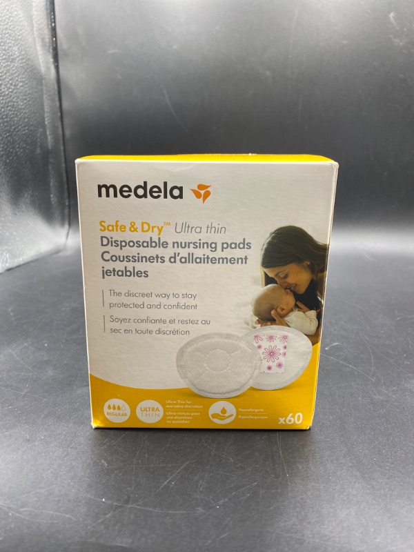Photo 2 of Medela Safe & Dry Ultra Thin Disposable Nursing Pads, 240 Count Breast Pads for Breastfeeding, Leakproof Design, Slender and Contoured for Optimal Fit and Discretion
