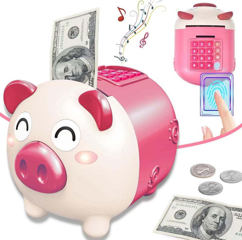 Photo 1 of Kids Toys for 3 4 5 6 7 8 Year Old Girls, Piggy Banks Toy for 8-12 Year Old Girls Boys Birthday Gifts Toy Gifts for Kids Coin ATM Electronic Piggy Banks Toys Great Christmas Ldeas for Kids, Age 3-12
