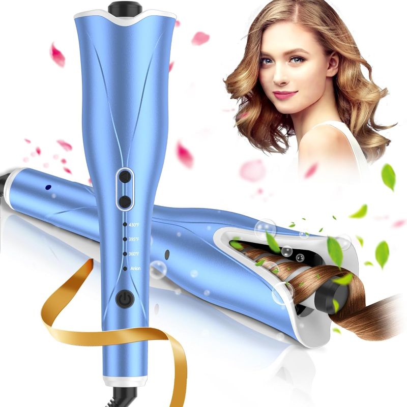 Photo 1 of Automatic Curling Iron, Auto Hair Curler with 1" Large Rotating Barrel & Adjustable Temps & Timer, Anti-Tangle & Anti-Scald, Fast Heating Hair Curling Wand for Hair Styling, Auto Shut-Off 2
