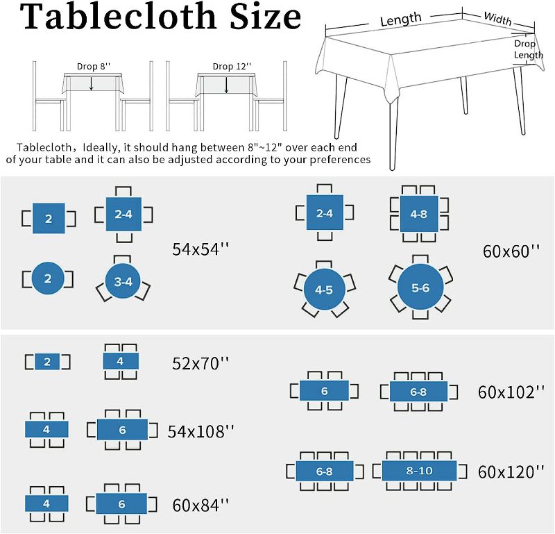 Photo 3 of Rectangle Tablecloth 54x108inch, Sea Turtle, Vinyl Table Covers Waterproof Oilcloth Table Cloth Linens, Farmhouse Tablecloths for Outdoor Dining Wedding Party Camping, Ocean Animal Watercolor
