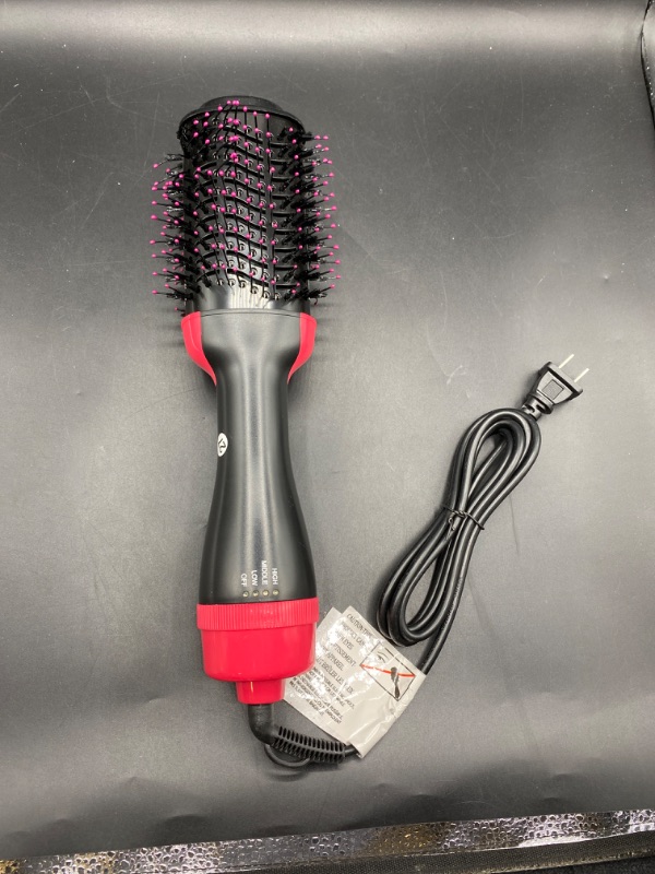 Photo 2 of Round Hair Dryer Brush Blow Dryer Brush in One, 4 in 1 Ionic Hair Dryer, Hot Air Straightener Brush for Smooth Frizz-Free Blowout (Pink)- see comments
