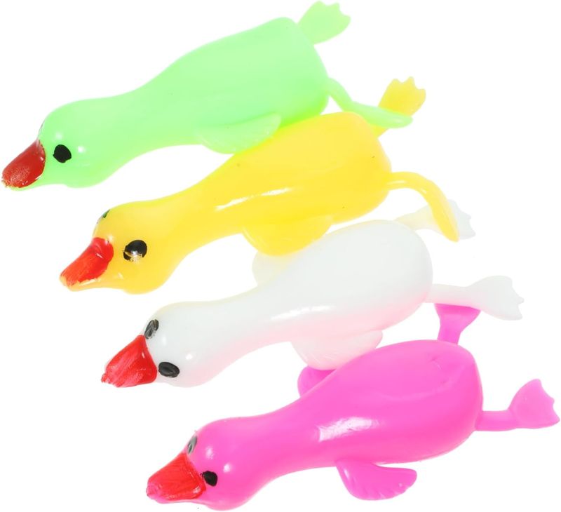 Photo 1 of Stretchy Goose Toy 10pcs Squeeze Ball Outdoor Bouncy Ball Accessories Halloween Chick Vent Class Toy Turkey Gift White Goose Stress Duck Elastic Candy Bag Student
