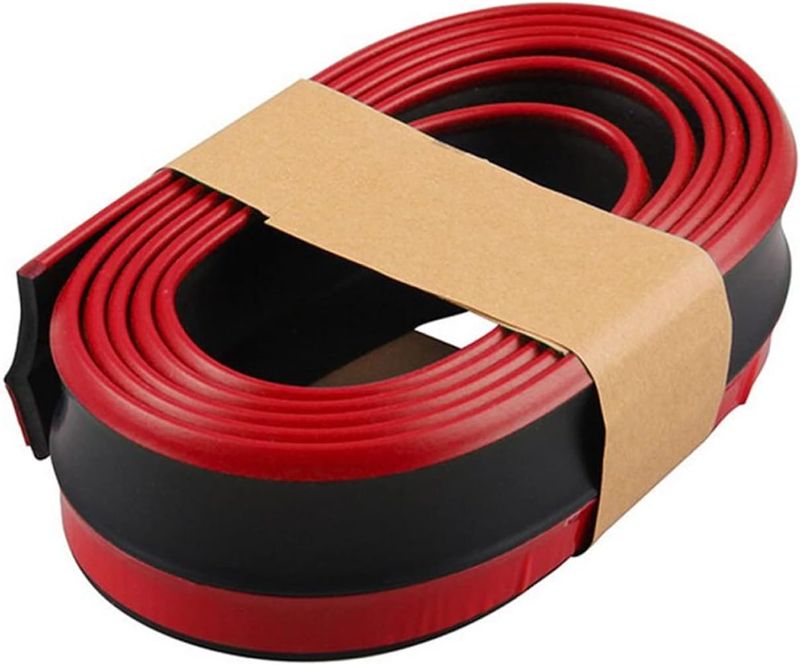 Photo 1 of Front Bumper Spoiler Lip Strip Splitter Rubber Skirt Protector Body Trim 8FT Universal fit for Cars Trunk SUV
