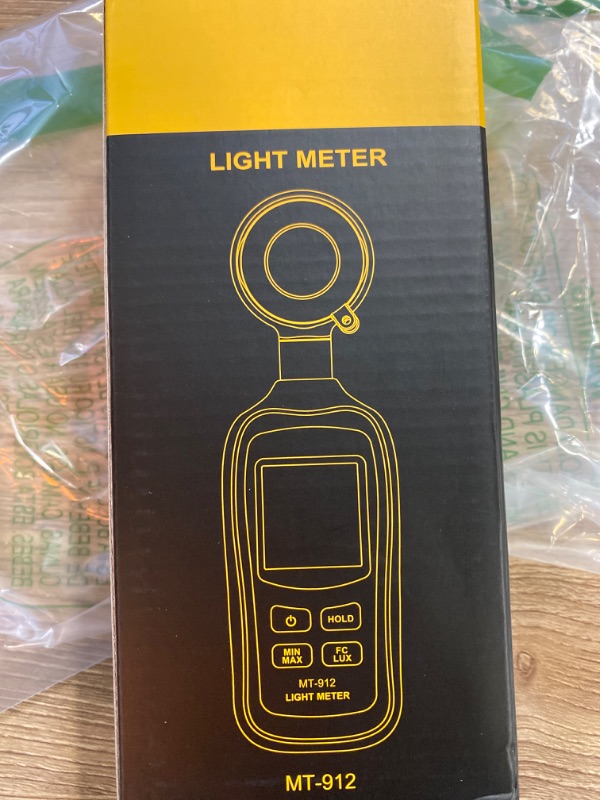 Photo 1 of Light Meter Digital Illuminance Meter Handheld Ambient Temperature Measurer, Range up to 200,000 Lux, Luxmeter with 4 Digit Color LCD Screen
