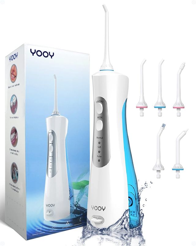 Photo 1 of Water Dental Flosser Teeth Pick Portable Cordless Oral Irrigator Gums Braces Orthodontic Care Irrigation Cleaner Electric Waterflosser Flossing for Teeth Cleaning Rechargeable for Home Travel
