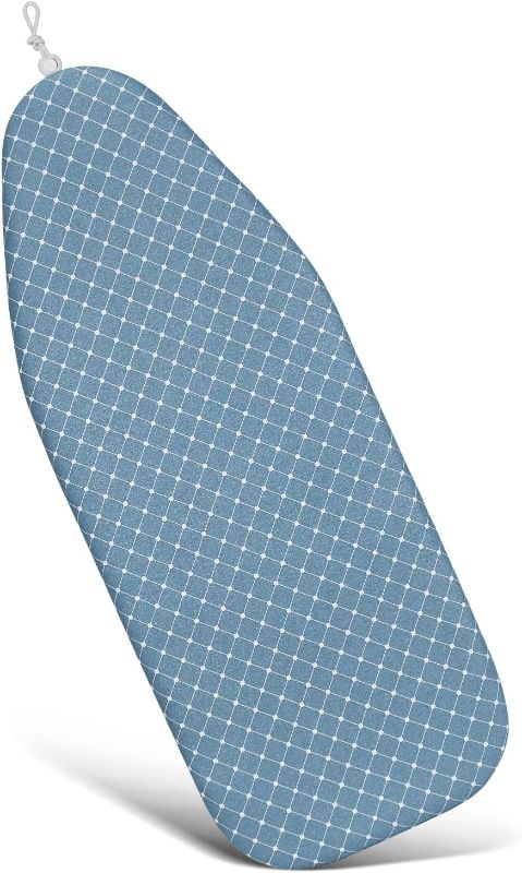 Photo 1 of Duwee 12"x32" Heat Resistance Metallic Table Top Ironing Board Cover Durable Thicken Felt Material Padding, with Elastic Cord, Easy to Handle and Fits Board Beautifully (Blue White B)

