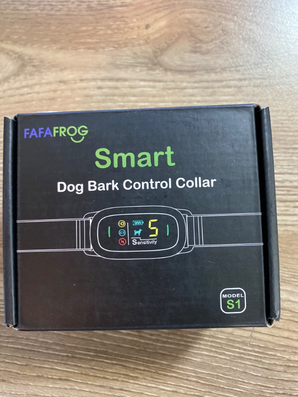 Photo 2 of Dog Bark Collar, FAFAFROG Rechargeable Smart Collar, Anti Barking Training Collar with 5 Adjustable Sensitivity Beep Vibration Shock, Bark Collar for Large Medium Small Dogs (Black)
