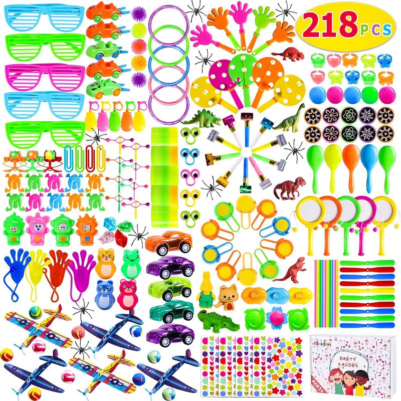 Photo 1 of Max Fun 218pcs Party Favors for Kids Bulk Party Toys Assortments Birthday Gift Toys Carnival Prizes Treasure Box Prizes Goodie Bag Fillers Classroom Rewards Pinata Filler Toys
