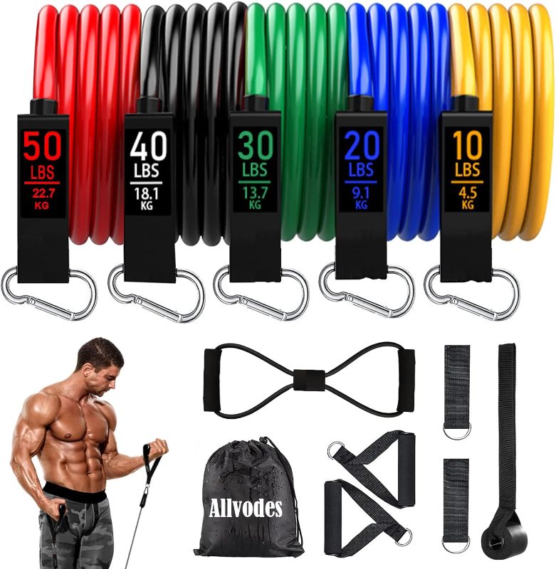 Photo 1 of Resistance Bands, Resistance Band Set, Workout Bands, Exercise Bands for Men and Women, Exercise Bands with Door Anchor, Handles, Legs Ankle Straps for Muscle Training, Physical Therapy, Shape Body

