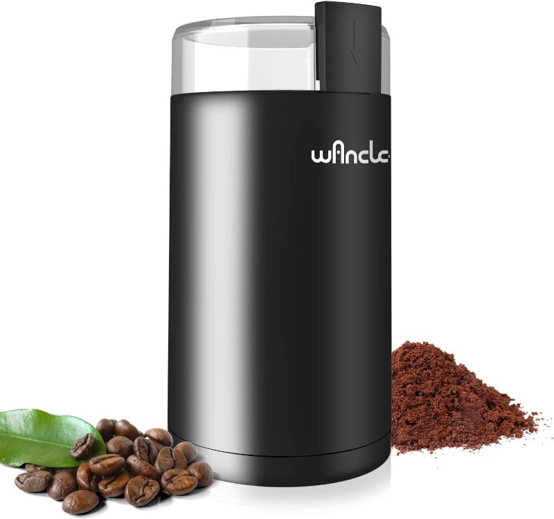 Photo 1 of Coffee Grinder, Wancle Electric Coffee Grinder, Quiet Spice Grinder, One Touch Coffee Mill for Beans, Spices and More, with Clean Brush Black
