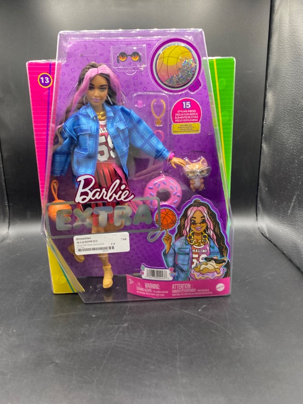 Photo 1 of Barbie Extra Doll #13 with Basketball Jersey and Pet
