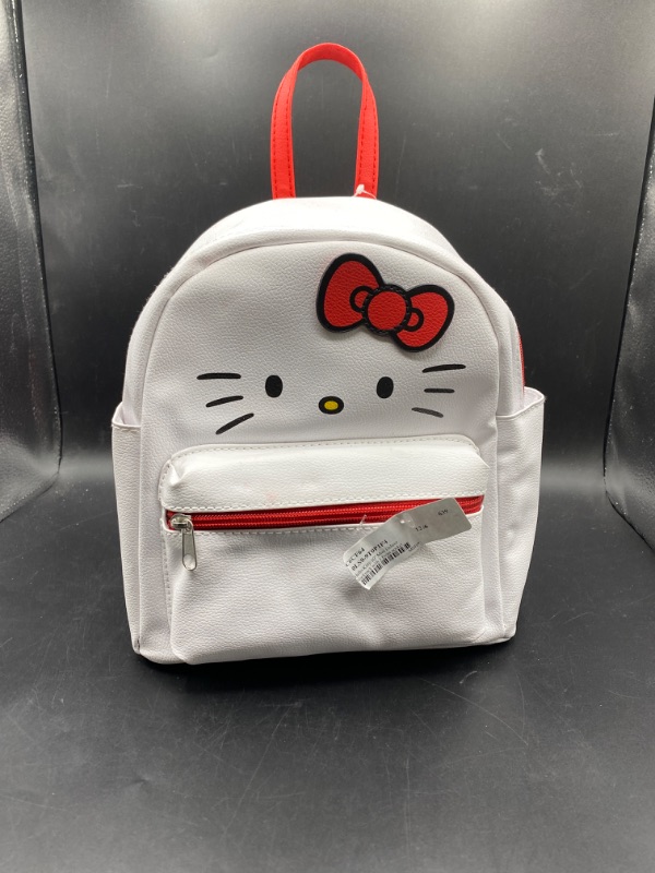 Photo 2 of Hello Kitty Face with Red Bow 10 Mini Deluxe Pu Leather Backpack with 1 Front Pocket
