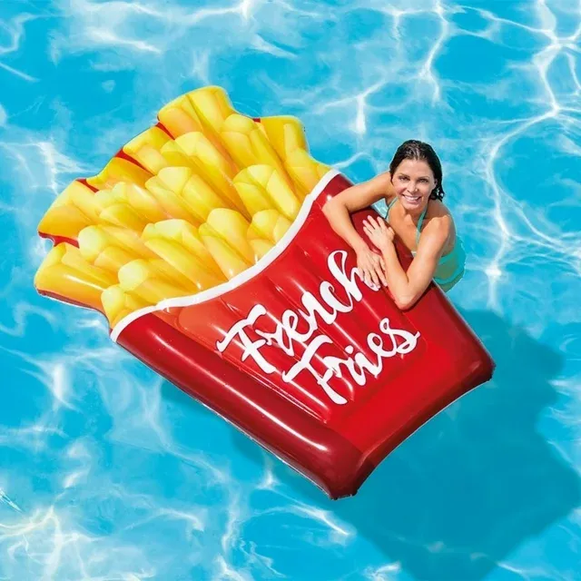 Photo 2 of Intex French Fries Durable Vinyl Inflatable Pool Float, Supports 220lbs
