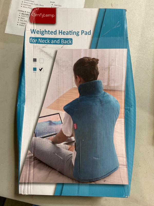 Photo 2 of Comfytemp Heating Pad for Back Pain Relief, Mothers Day Gifts, FSA HSA Eligible 22"x33" XXL Weighted Electric Heat Pad for Neck and Shoulders, 2H Auto-Off, Large Heated Back Wrap for Cramps, Washable
