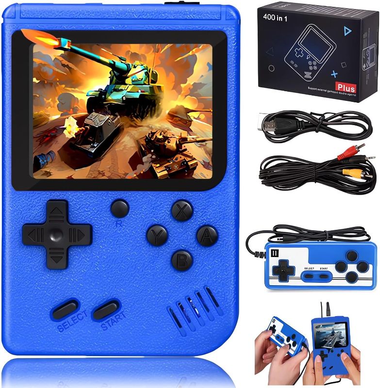 Photo 1 of Gameboy Retro Handheld Game Console Handheld Games for Kids GameTendo - Over 400 Nostalgic Games Video Games Support 2 Players Play on TV(Blue)
