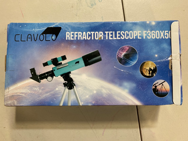 Photo 2 of CLAVOLO Refractor Telescope with Tripod & Finder Scope, Portable Telescope for Kids & Astronomy Beginners, Travel Telescope with 3 Eyepieces Magnification 18X – 135X

