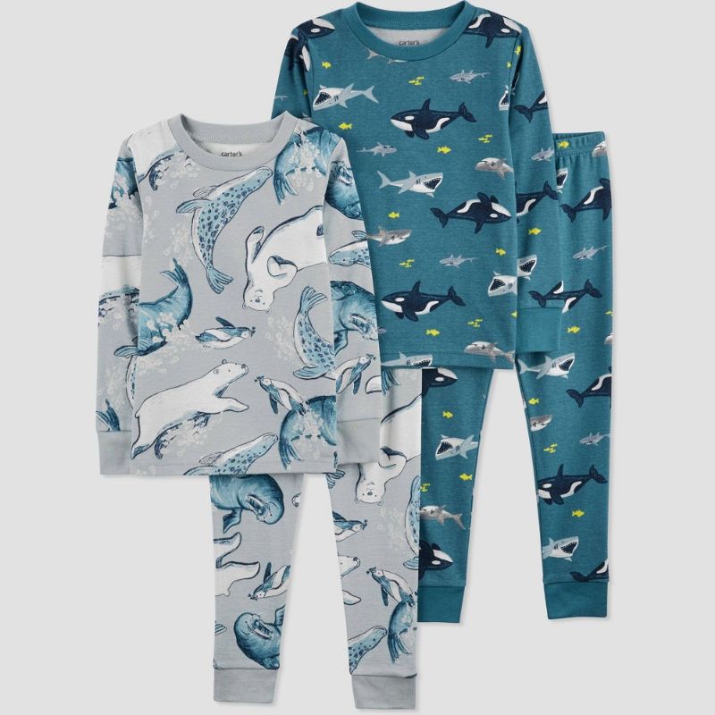 Photo 1 of Carter's Just One You® Toddler Boys' 4pc Sharks and Polar Bears Pajama Set - Blue 18M
